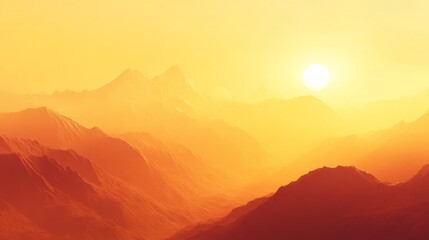 Orange and yellow gradient evoking a sunrise with soft gradients and bright glows.