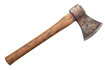 Vintage axe with wooden handle isolated against dark background, axe, vintage, rustic, weathered, wood, handle, blade, metal, tool, chopping, equipment, forestry, lumberjack, black, background