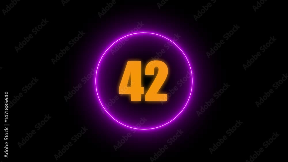 Poster red pie diagram rising to 1 to 42 in motion graphics style, including alpha matte visual data repres