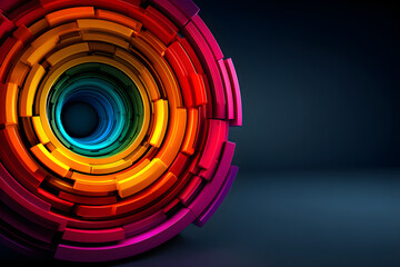 Obraz premium futuristic tech abstract background, rainbow spectrum, clean layout, perfect for poster