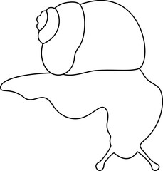 snail cartoon doodle outline coloring