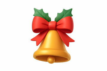 Colorful holiday bell with festive bow design.