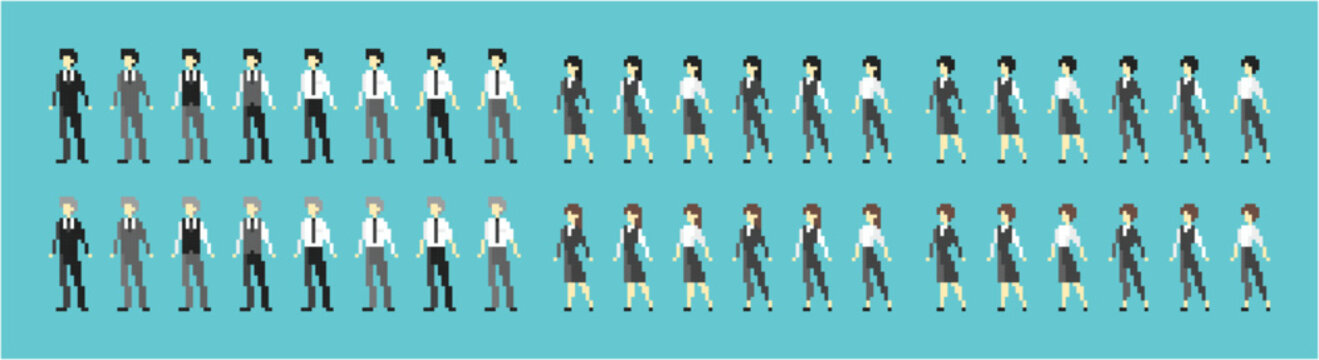 ドット絵 社会人 人物セット