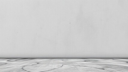 Empty Room with White Wall and Gray Floor, Ideal for Mockups and Backgrounds