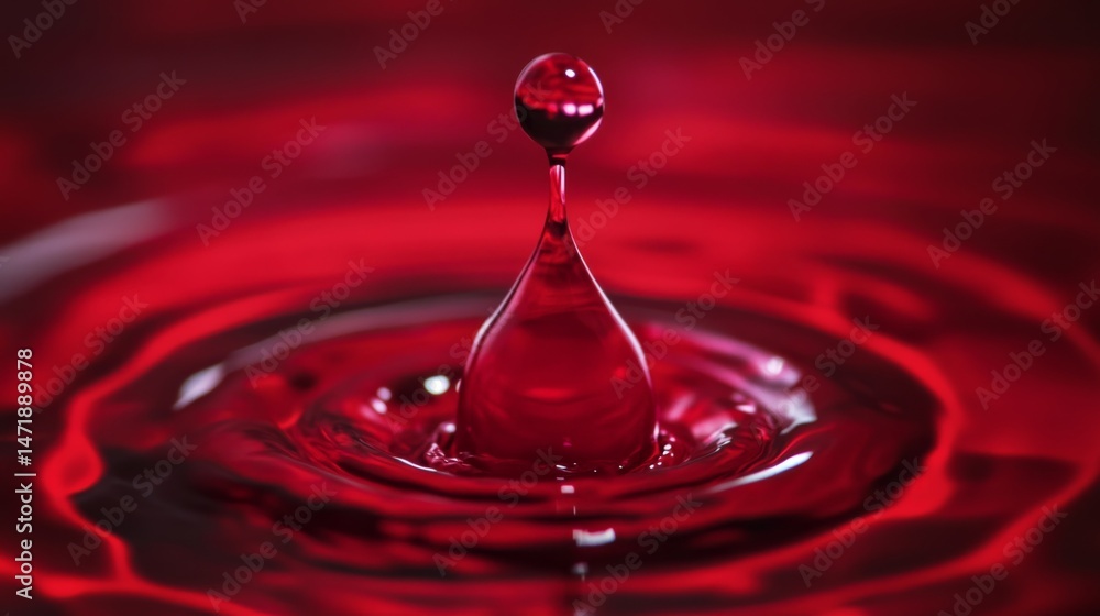 Poster vibrant red droplet symbolizing unity in a symphony of color