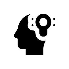Silhouette of a head with a lightbulb inside representing ideas and innovation concept design art