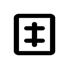 Illustration of a black rounded rectangle containing a black plus symbol with rounded ends centered inside it