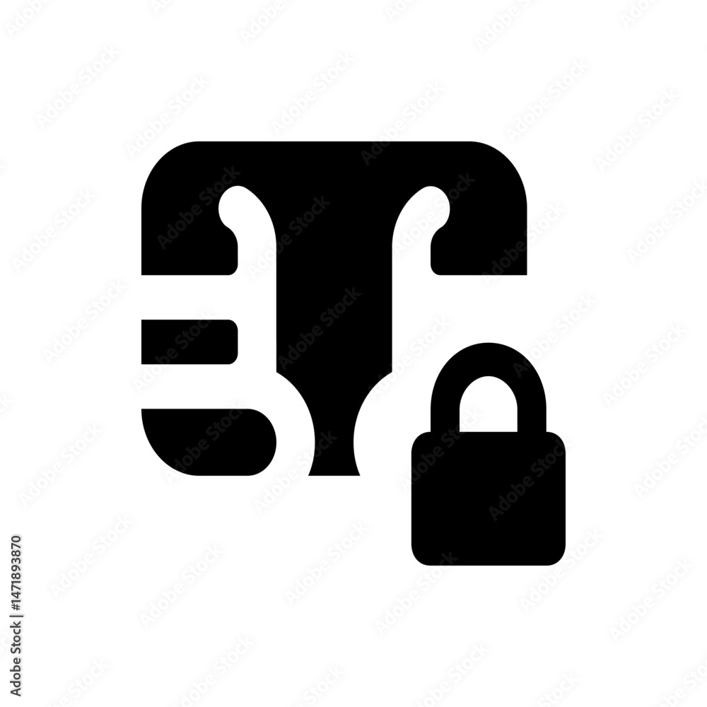Poster depiction of a secure wallet with a padlock indicating financial security and data protection concep