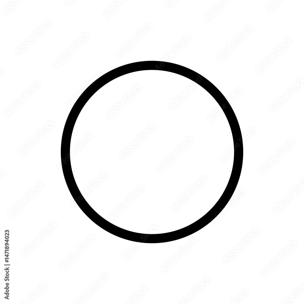 Poster a simple black outline circle on a white background creating a clean and minimalist geometric design