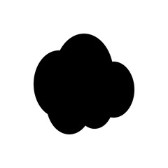 Illustration of a simple black cloud shape with rounded edges on a white background isolated image