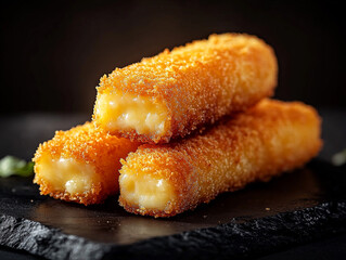 Crispy Fried Cheese Sticks  Appetizer  Food  Snack  Delicious  Golden Brown  Melted Cheese