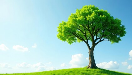 Obraz premium A young tree with strong branches reaching upwards, perfect for climbing , bark, sunlight, tree