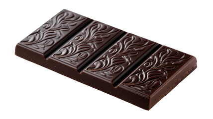 Dark Chocolate Bar Isolated on Transparent Background

