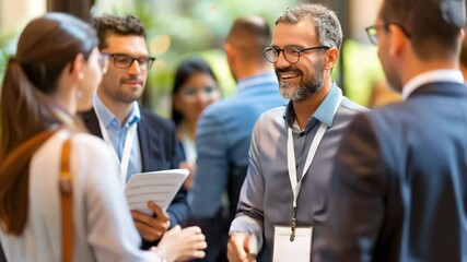 Business handshake and networking at professional meeting with people communicating teamwork and confident interaction - Powered by Adobe