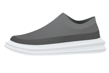 Grey textile shoe. vector illustration