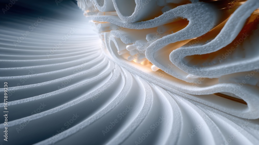Leinwandbilder The image is a close up of a white object with a lot of curves and lines