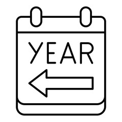 Previous Year line icon