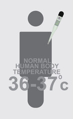 Normal body temperature icon. vector