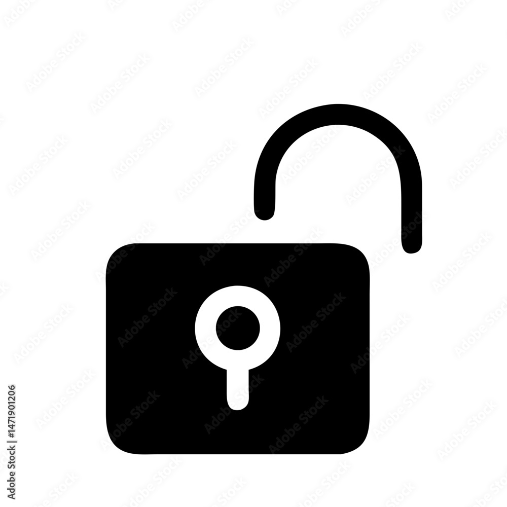 Aufkleber this icon of an open padlock signifies unlocked access and is useful for websites/blogs on security,