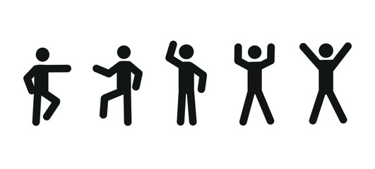stick man in different poses, sports, fitness, group of people, human figure, sketch