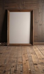 Empty frame on rustic wooden floor, perfect for design presentation ,  texture,  wood texture
