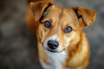 Cute Dog Portrait with Focused Gaze
