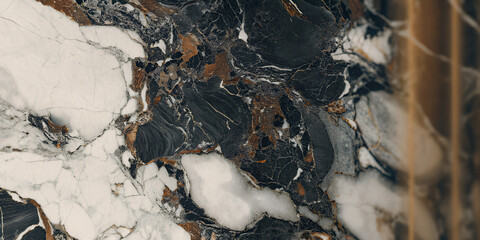 Black, White, and Brown Marble Texture Background