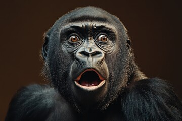 Obraz premium Close-up of Surprised Gorilla with Expressive Face