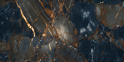 Dark Blue and Gold Marble Texture: Premium Stone Background