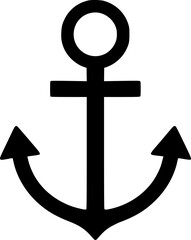 A clean, minimalist black anchor icon against a pure white background. © SWEET