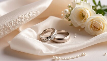 美しい結婚指輪　コピースペース