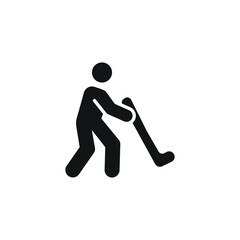 Hockey player icon. Simple hockey player icon for social media, app and web design. Vector illustration.