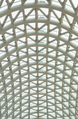 background of white metal pipes