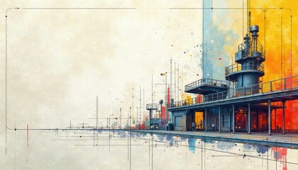 Abstract blueprint background, technical drawing design, engineering concept, geometric shapes, architectural plan, vector illustration , vector, modern