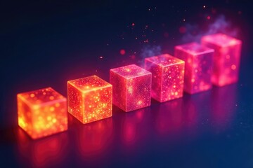 Close-up of a glowing energy bar graph, vibrant colors , illumination, rating, energy