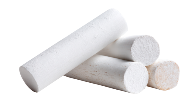 White Chalk Isolated on Transparent Background

