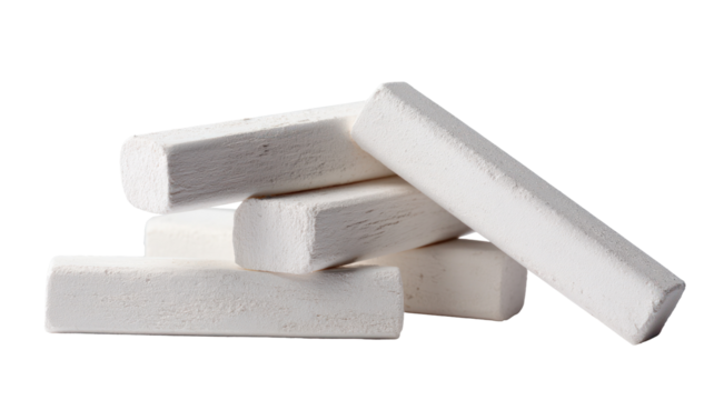 White Chalk Isolated on Transparent Background

