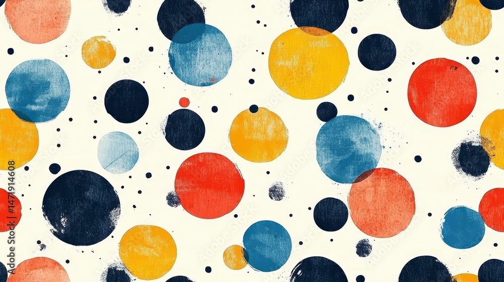 Poster Colorful circular design pattern on a light background.