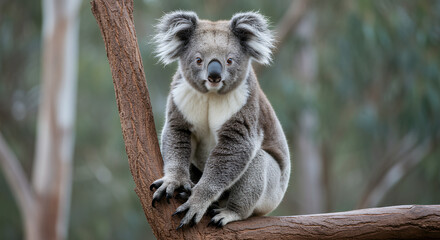 Naklejka premium Cuddly Koala Charm: Discover Australia's Iconic Marsupial in its Natural Habitat | Wildlife Photography, Australian Animals, Nature Lovers