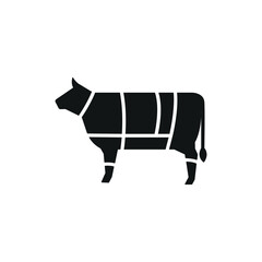 Beef cuts diagram icon. Simple beef cuts diagram icon for social media, app and web design. Vector illustration.
