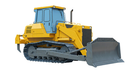 Obraz premium Isolated Yellow Bulldozer