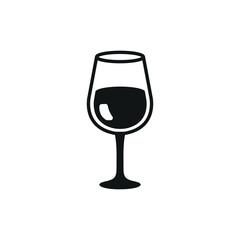 Wine glass icon. Simple wine glass icon for social media, app and web design. Vector illustration.