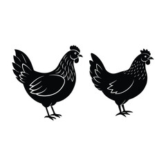 Hen silhouette vector illustration 