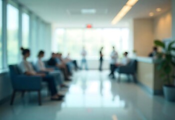 Generative AI Blurred vision of the waiting room at the medical center