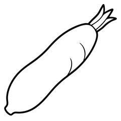 Daikon out line vector 