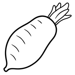 Daikon out line vector 
