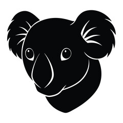 koala head silhouette vector illustration 
