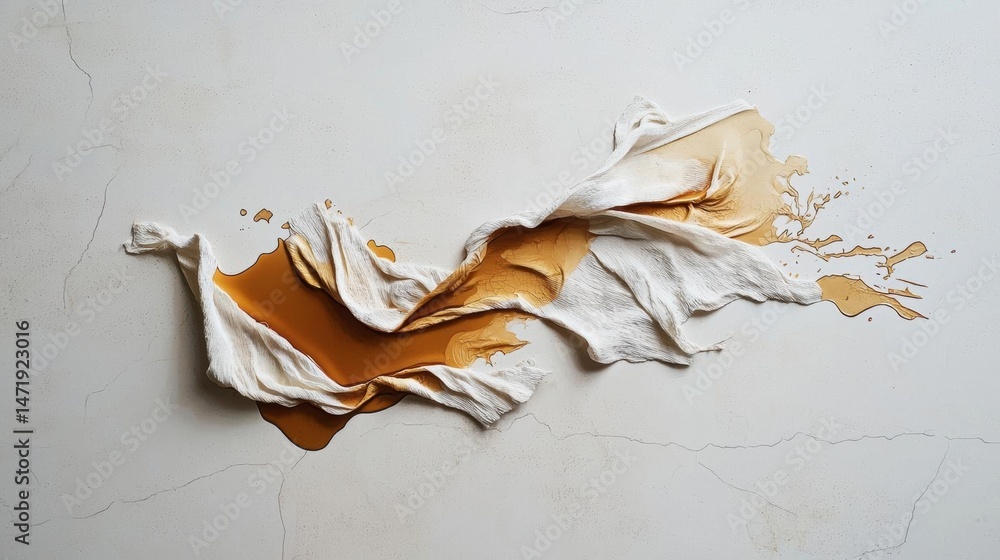 Poster abstract digital art piece that appears to be made of a white fabric or a similar material. the fabr