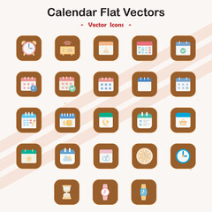 Calendar Flat Vector Icons