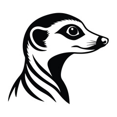 Meerkat head silhouette vector illustration 